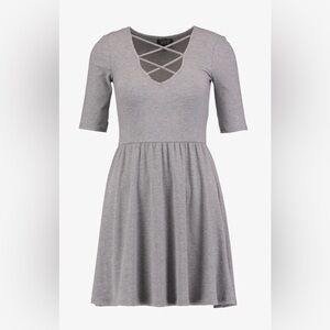 ASOS Topshop Heather Gray Midi Dress